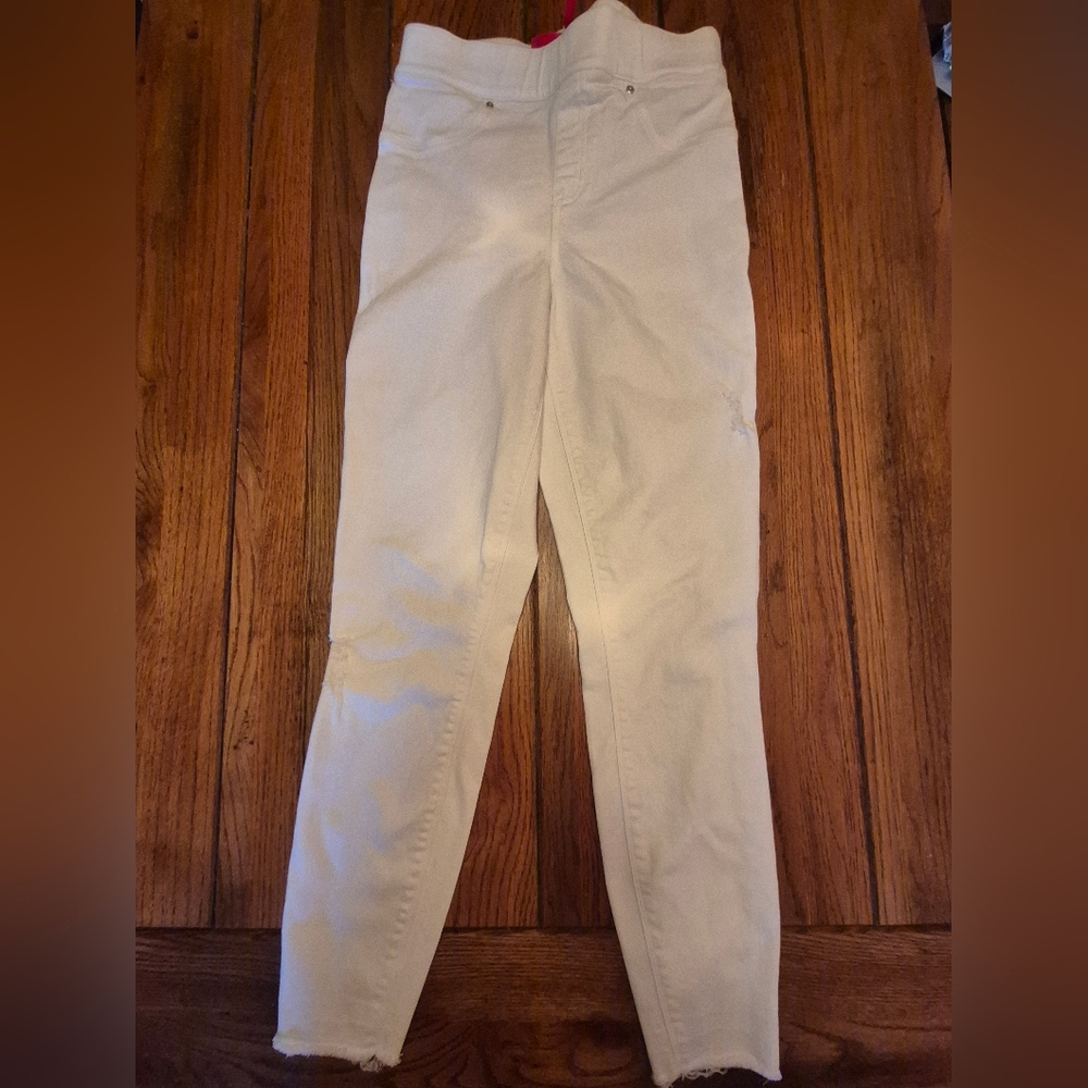 SPANX Raw Hem Distressed Skinny Jeans